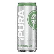 Pura Soda Cucumber & Lime Flavored Sparkling Drink, 300ml