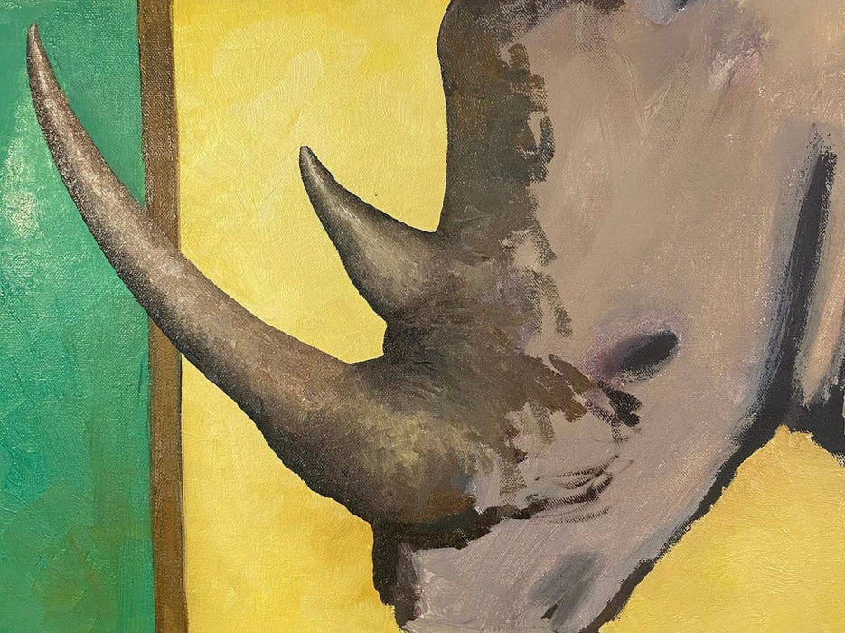 Ndebele Rhino Canvas Print