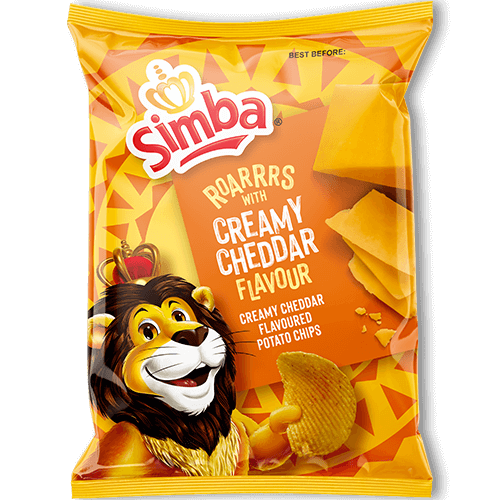 Simba Creamy Cheddar Flavor Potato Chips, 125g — Aubergine Foods
