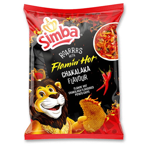 Simba Flamin Hot Chakalaka Potato Chips, 120g